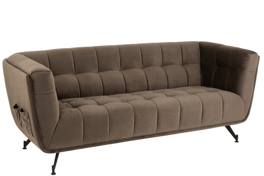 Trivietė sofa rudos spalvos