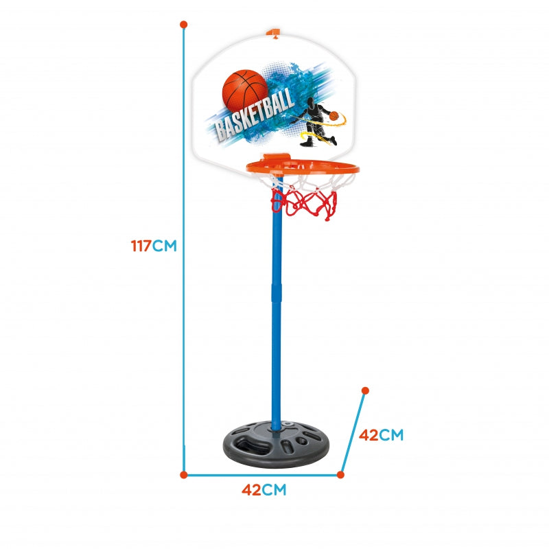 Klasikinis krepšinio rinkinys 117 cm + kamuolys